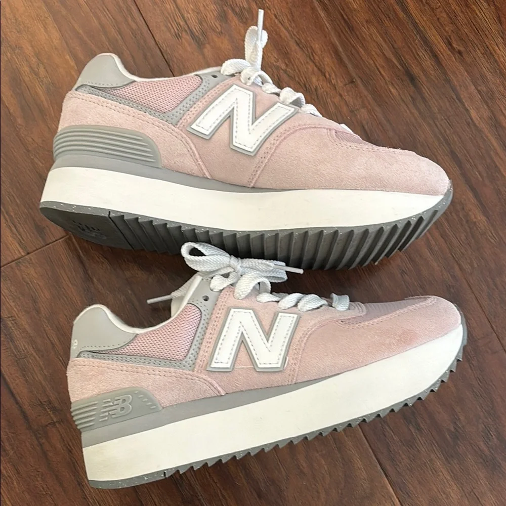 New Balance Pink, Gray and White Women’s Sneakers - Picture 2 of 7